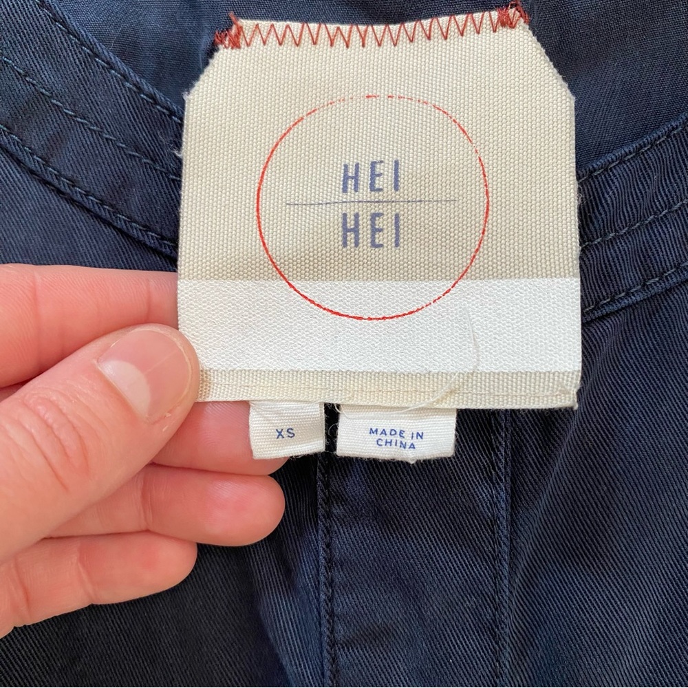 HEI HEI Anthropologie Navy Lyocell Jumpsuit Elastic Waistband XS - Picture 6 of 6